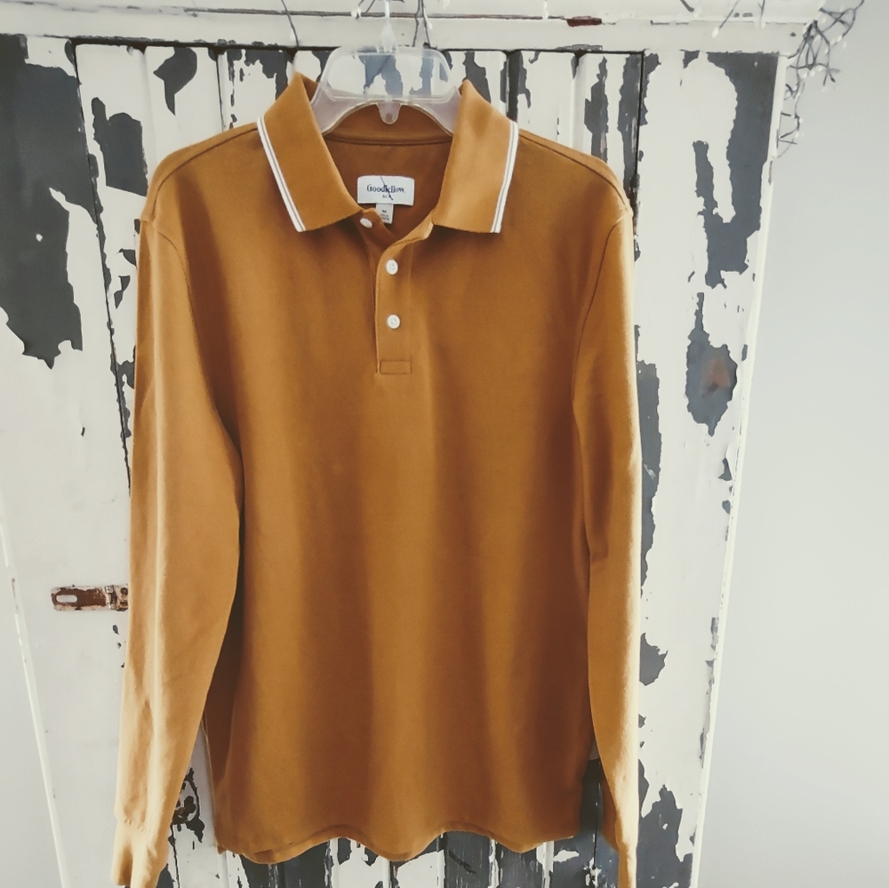 MEDIUM GOODFELLOW & CO LONG SLEEVED POLO, NWOT